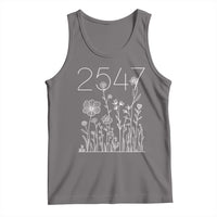 25 47 Floral Wildflower Subtle Graphic Tank Top Political Satire Patriotic 25th Amendment