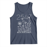 25 47 Floral Wildflower Subtle Graphic Tank Top Political Satire Patriotic 25th Amendment