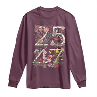2547 Wildflower Floral Graphic Long Sleeve Shirt Subtle Coded 25th Amendment Political Satire Aesthetic