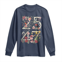 2547 Wildflower Floral Graphic Long Sleeve Shirt Subtle Coded 25th Amendment Political Satire Aesthetic