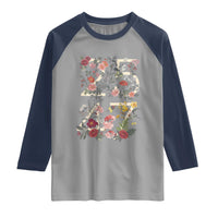 2547 Wildflower Floral Graphic Raglan Shirt Subtle Coded 25th Amendment Political Satire Aesthetic