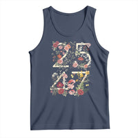 2547 Wildflower Floral Graphic Tank Top Subtle Coded 25th Amendment Political Satire Aesthetic