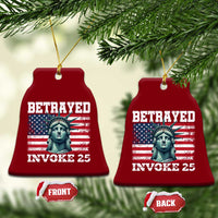 Betrayed Invoke 25 Statue of Liberty Crying Ceramic Ornament 25th Amendment Distressed Flag Political Satire Graphic