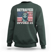 Betrayed Invoke 25 Statue of Liberty Crying Sweatshirt 25th Amendment Distressed Flag Political Satire Graphic