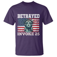 Betrayed Invoke 25 Statue of Liberty Crying T Shirt 25th Amendment Distressed Flag Political Satire Graphic