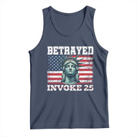 Betrayed Invoke 25 Statue of Liberty Crying Tank Top 25th Amendment Distressed Flag Political Satire Graphic