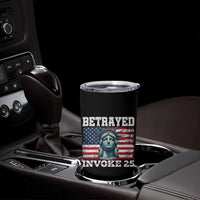 Betrayed Invoke 25 Statue of Liberty Crying Tumbler Cup 25th Amendment Distressed Flag Political Satire Graphic