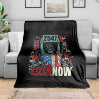 25th Amendment Now 2547 Throw Blanket Statue of Liberty Floral Political Statement Graphic