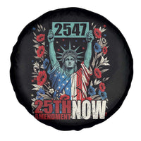 25th Amendment Now 2547 Spare Tire Cover Statue of Liberty Floral Political Statement Graphic