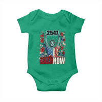 25th Amendment Now 2547 Baby Onesie Statue of Liberty Floral Political Statement Graphic