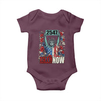 25th Amendment Now 2547 Baby Onesie Statue of Liberty Floral Political Statement Graphic