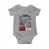 25th Amendment Now 2547 Baby Onesie Statue of Liberty Floral Political Statement Graphic