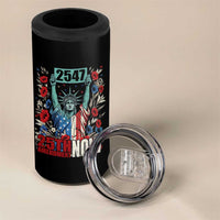 25th Amendment Now 2547 4 in 1 Can Cooler Tumbler Statue of Liberty Floral Political Statement Graphic