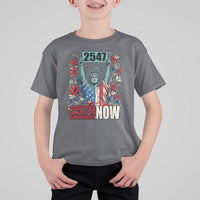 25th Amendment Now 2547 T Shirt For Kid Statue of Liberty Floral Political Statement Graphic