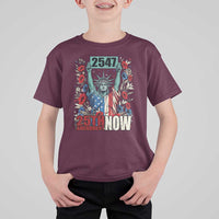 25th Amendment Now 2547 T Shirt For Kid Statue of Liberty Floral Political Statement Graphic