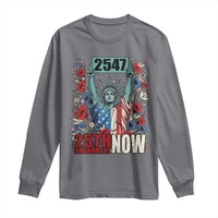 25th Amendment Now 2547 Long Sleeve Shirt Statue of Liberty Floral Political Statement Graphic