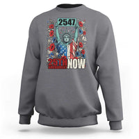 25th Amendment Now 2547 Sweatshirt Statue of Liberty Floral Political Statement Graphic