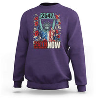 25th Amendment Now 2547 Sweatshirt Statue of Liberty Floral Political Statement Graphic
