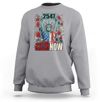 25th Amendment Now 2547 Sweatshirt Statue of Liberty Floral Political Statement Graphic