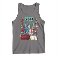 25th Amendment Now 2547 Tank Top Statue of Liberty Floral Political Statement Graphic