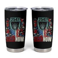 25th Amendment Now 2547 Tumbler Cup Statue of Liberty Floral Political Statement Graphic