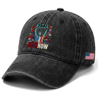 25th Amendment Now 2547 Washed Cotton Baseball Cap Statue of Liberty Floral Political Statement Graphic