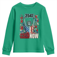 25th Amendment Now 2547 Youth Sweatshirt Statue of Liberty Floral Political Statement Graphic
