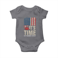 It's Time The 25th Amendment Baby Onesie Article II Red Hat Distressed American Flag Graphic
