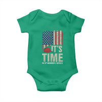 It's Time The 25th Amendment Baby Onesie Article II Red Hat Distressed American Flag Graphic