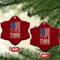 It's Time The 25th Amendment Ceramic Ornament Article II Red Hat Distressed American Flag Graphic