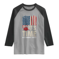It's Time The 25th Amendment Raglan Shirt Article II Red Hat Distressed American Flag Graphic