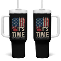It's Time The 25th Amendment Tumbler With Handle Article II Red Hat Distressed American Flag Graphic