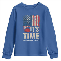It's Time The 25th Amendment Youth Sweatshirt Article II Red Hat Distressed American Flag Graphic