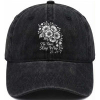 No Faux King Way 25 47 Washed Cotton Baseball Cap Floral Bouquet Resist Authoritarian 25th Amendment