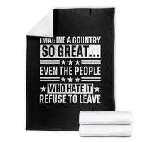 Patriotic American Pride Typography Graphic Throw Blanket Imagine A Country So Great Sarcasm