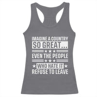 Patriotic American Pride Typography Graphic Racerback Tank Top Imagine A Country So Great Sarcasm
