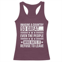 Patriotic American Pride Typography Graphic Racerback Tank Top Imagine A Country So Great Sarcasm