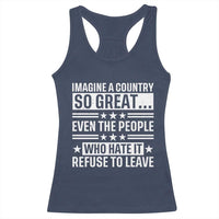 Patriotic American Pride Typography Graphic Racerback Tank Top Imagine A Country So Great Sarcasm