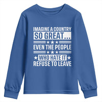 Patriotic American Pride Typography Graphic Youth Sweatshirt Imagine A Country So Great Sarcasm