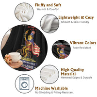 Proud American Humor Patriotic Frog On Bicycle Graphic Throw Blanket Imagine A Country So Great Pride