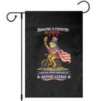 Proud American Humor Patriotic Frog On Bicycle Graphic Garden Flag Imagine A Country So Great Pride