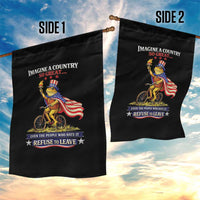 Proud American Humor Patriotic Frog On Bicycle Graphic Garden Flag Imagine A Country So Great Pride