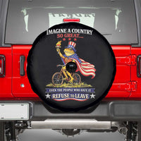 Proud American Humor Patriotic Frog On Bicycle Graphic Spare Tire Cover Imagine A Country So Great Pride