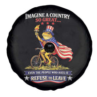 Proud American Humor Patriotic Frog On Bicycle Graphic Spare Tire Cover Imagine A Country So Great Pride