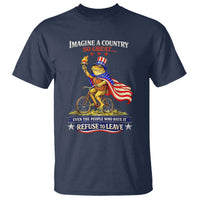 Proud American Humor Patriotic Frog On Bicycle Graphic T Shirt Imagine A Country So Great Pride