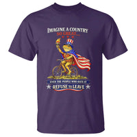 Proud American Humor Patriotic Frog On Bicycle Graphic T Shirt Imagine A Country So Great Pride