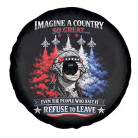 Patriotic George Washington Sunglasses and Fighter Jets Spare Tire Cover Imagine A Country So Great Pride