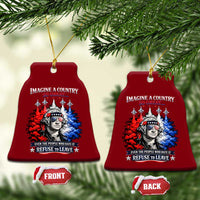 Patriotic George Washington Sunglasses and Fighter Jets Ceramic Ornament Imagine A Country So Great Pride