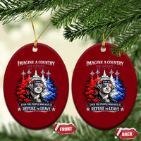 Patriotic George Washington Sunglasses and Fighter Jets Ceramic Ornament Imagine A Country So Great Pride