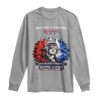 Patriotic George Washington Sunglasses and Fighter Jets Long Sleeve Shirt Imagine A Country So Great Pride